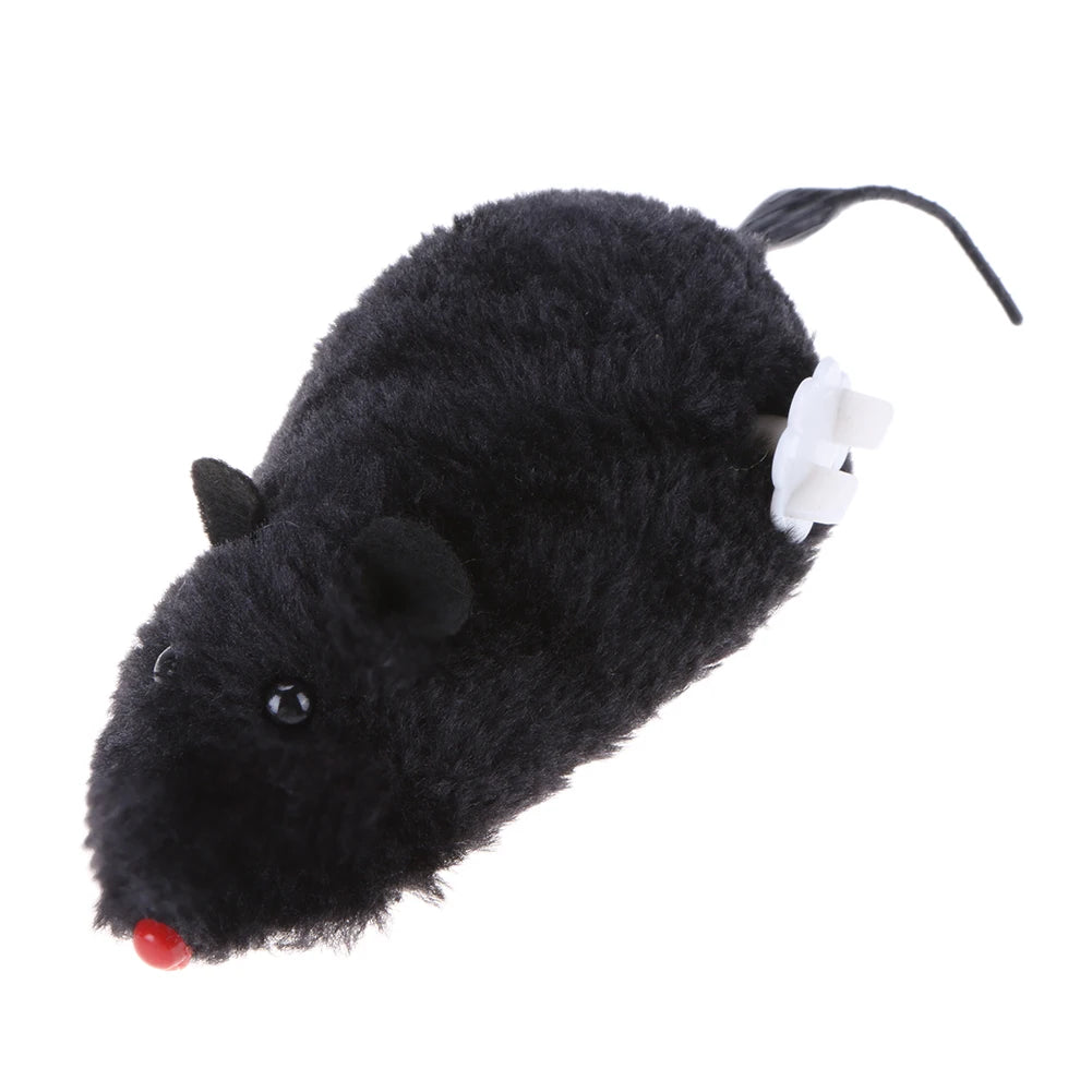 Kitten Clockwork Spring Mouse Plush TPR Cat Mechanical Motion Running Rat Toys Pet Supplies Interactive Playing Doll