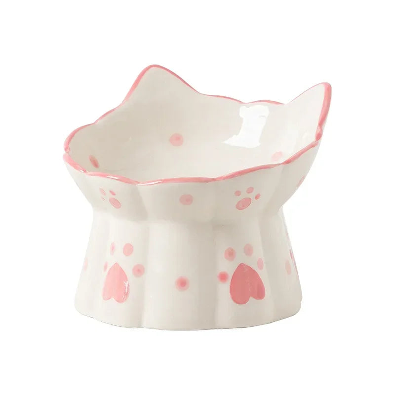 Food Bowl Pet Elevated Accessories Cat Set Drinking Water Snack Cats Ceramic Small Feeding Feeders Dogs Eating Puppy Bowls