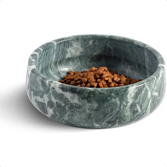 Natural Marble Dog Bowl 5lbs NonSlip Cat and Dog Food Bowl Dish NonTipping Weighted Puppy Pet Dish Durable Food and Water Bowls