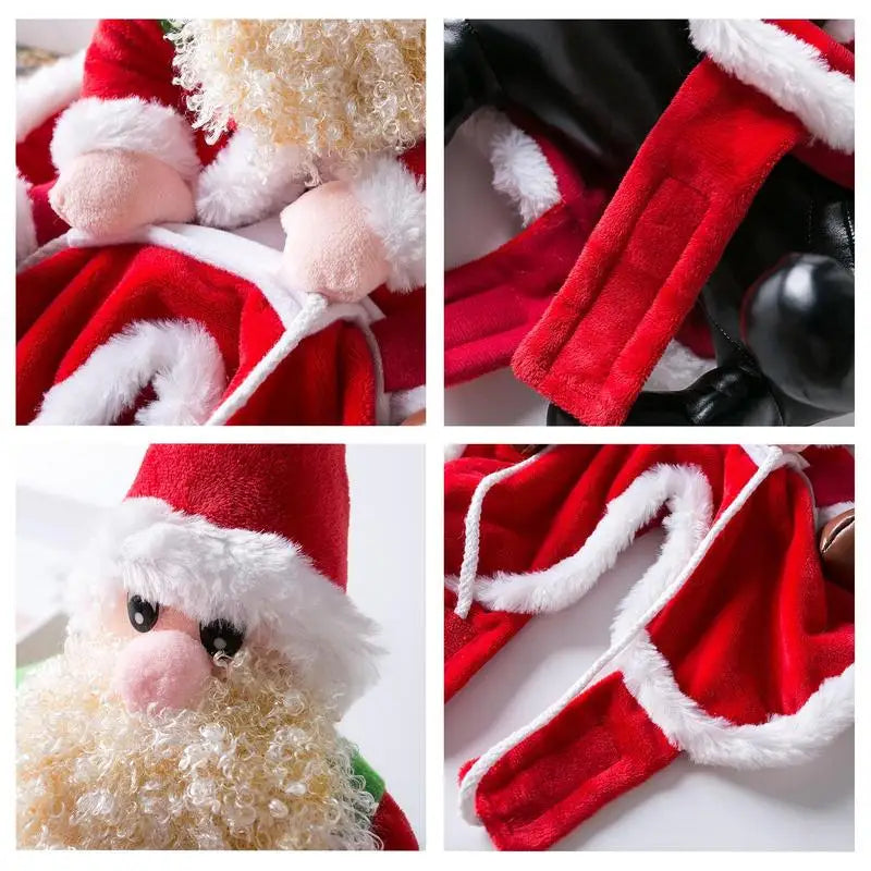 Christmas Dog Costume Santa Claus Clothes Riding Pet Cosplay Costumes Cosplay Costume Funny Dressing Up Outfit Clothes Suits Hat