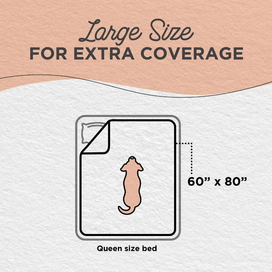 Calming Shag Cat and Dog Blanket with NonSkid Water Resistant Base for Pets Machine Washable Soft Plush Comforter in Taupe Idea