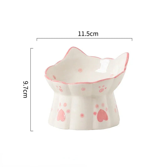 Food Bowl Pet Elevated Accessories Cat Set Drinking Water Snack Cats Ceramic Small Feeding Feeders Dogs Eating Puppy Bowls