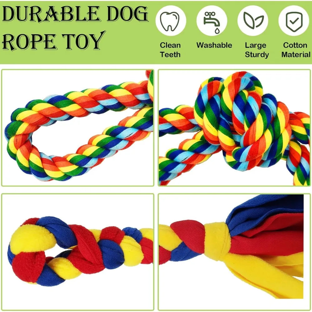 Outdoor Interactive Dog Toys,Tether Tug Outdoor Dog Toy Exercise Equipment in Yard Park with 2 Rope Toy for Large Medium Small D