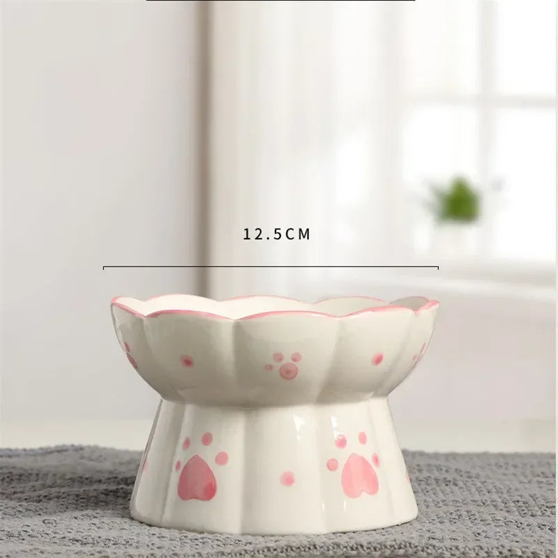 Food Bowl Pet Elevated Accessories Cat Set Drinking Water Snack Cats Ceramic Small Feeding Feeders Dogs Eating Puppy Bowls