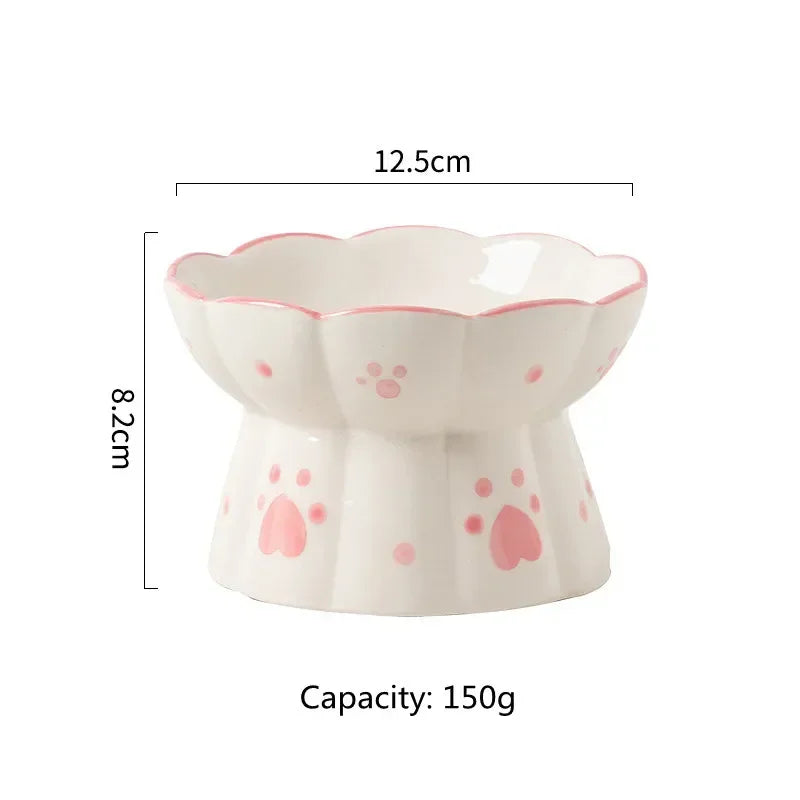 Food Bowl Pet Elevated Accessories Cat Set Drinking Water Snack Cats Ceramic Small Feeding Feeders Dogs Eating Puppy Bowls