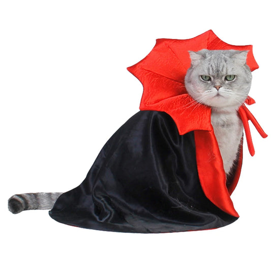 Funny Pet Role Play Costume Vampire Cloak For Small Dog Cat Halloween Puppy Cape Dress Kawaii Pet Clothes Cat Accessoties Gift