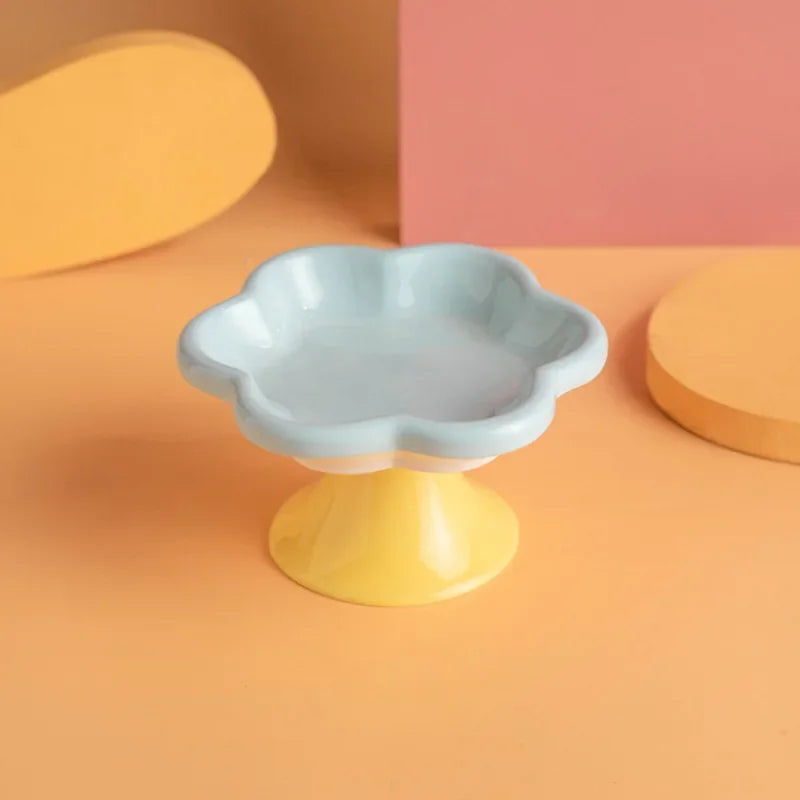 Neck Raised Cat Elevated Food With Water With Design, Ceramic For Bowl Snack Cat Protection Plate Flower Stand Bowl Dish