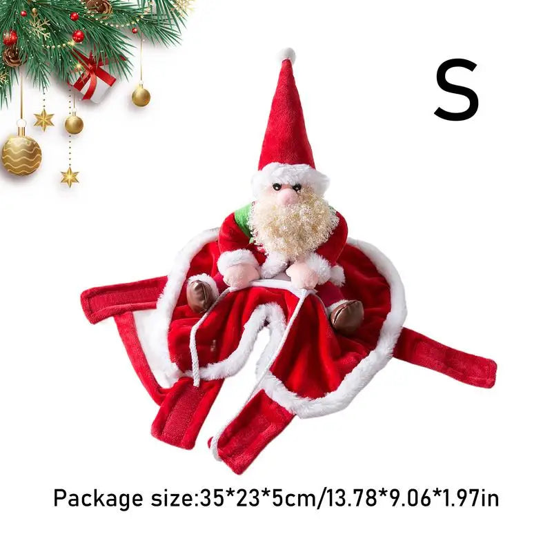 Christmas Dog Costume Santa Claus Clothes Riding Pet Cosplay Costumes Cosplay Costume Funny Dressing Up Outfit Clothes Suits Hat