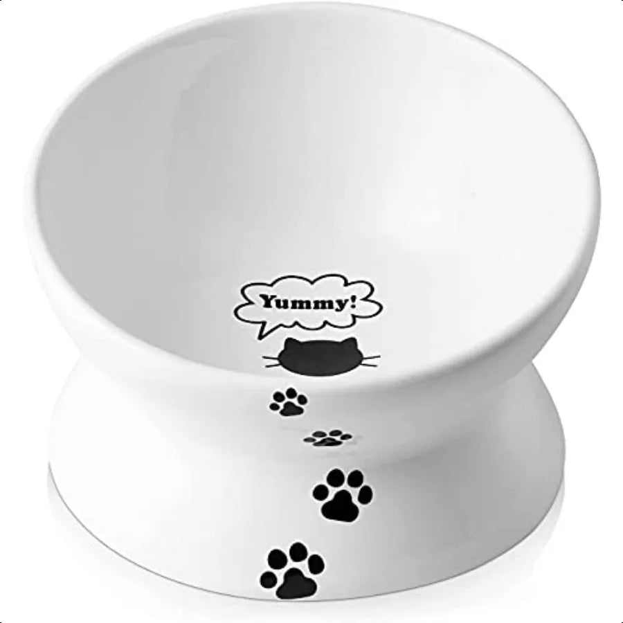 Cat Bowl Anti Vomiting Raised Food Bowls Tilted Elevated Bowl Ceramic Pet Food Bowl for Flat Faced Cats Small Dogs Protect Pet'