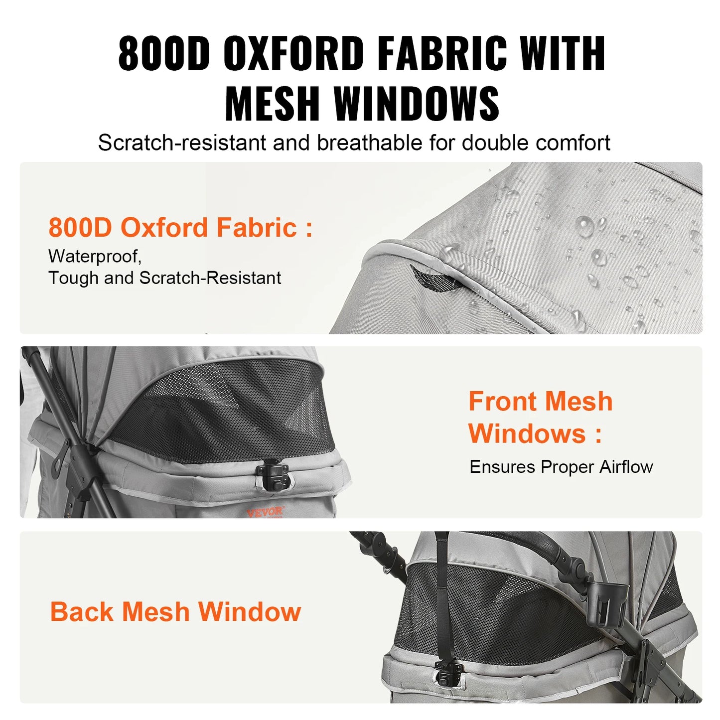 SucceBuy Pet Stroller Carrier Dog Cat Strollers Lightweight Travel Rotate with Brakes Pet Pad Cup Holder for Puppy Accessories