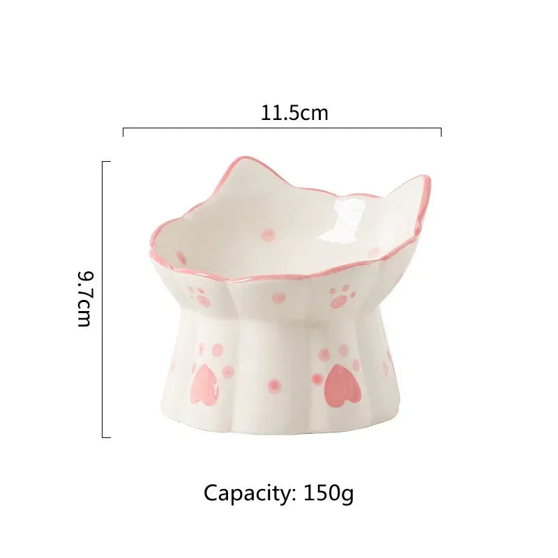 Food Bowl Pet Elevated Accessories Cat Set Drinking Water Snack Cats Ceramic Small Feeding Feeders Dogs Eating Puppy Bowls