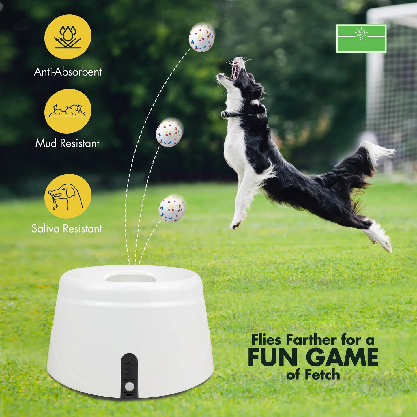 Automatic Dog Ball Launcher Dog Fetch Machine for Small to Medium Sized Dogs,3 Launch Distances, Ball Launcher for Dog Toys