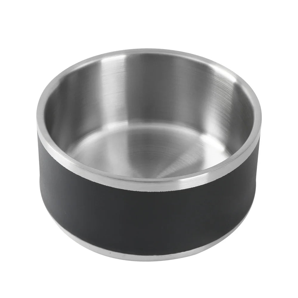 Large Double Wall Stainless Steel Dog Bowl Non-Skid Insulated Design Easy Clean Portable Food Water Suitable All Breeds