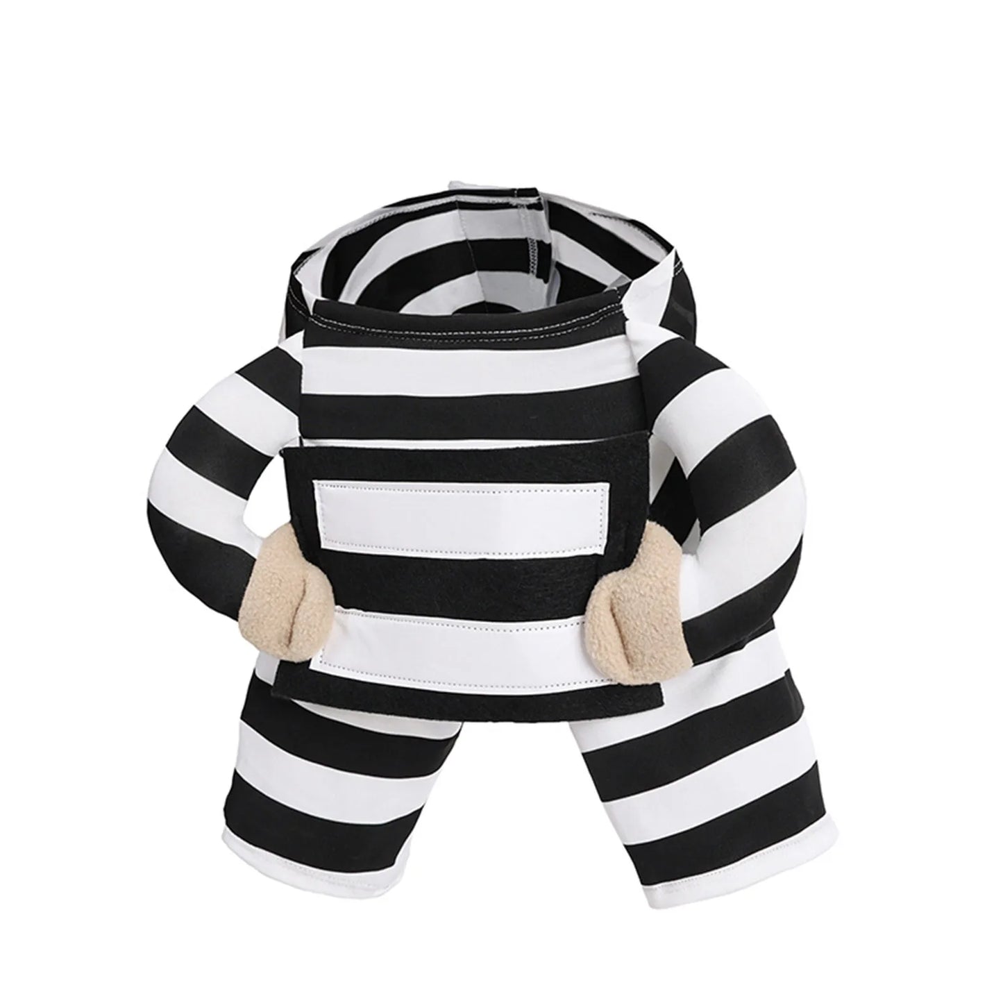 Funny Prisoner Dog Costume For Halloween! Dress Your Pup In This Hilarious Striped Outfit For Parties & Photos. Soft Comfortable