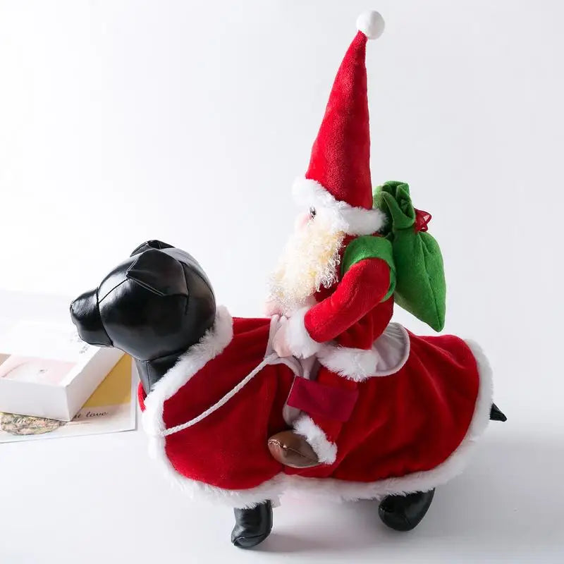 Christmas Dog Costume Santa Claus Clothes Riding Pet Cosplay Costumes Cosplay Costume Funny Dressing Up Outfit Clothes Suits Hat