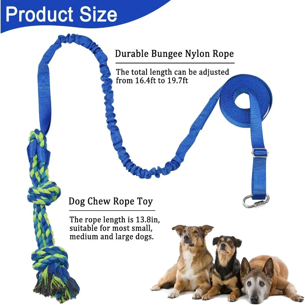 Outdoor Interactive Dog Toys,Tether Tug Outdoor Dog Toy Exercise Equipment in Yard Park with 2 Rope Toy for Large Medium Small D